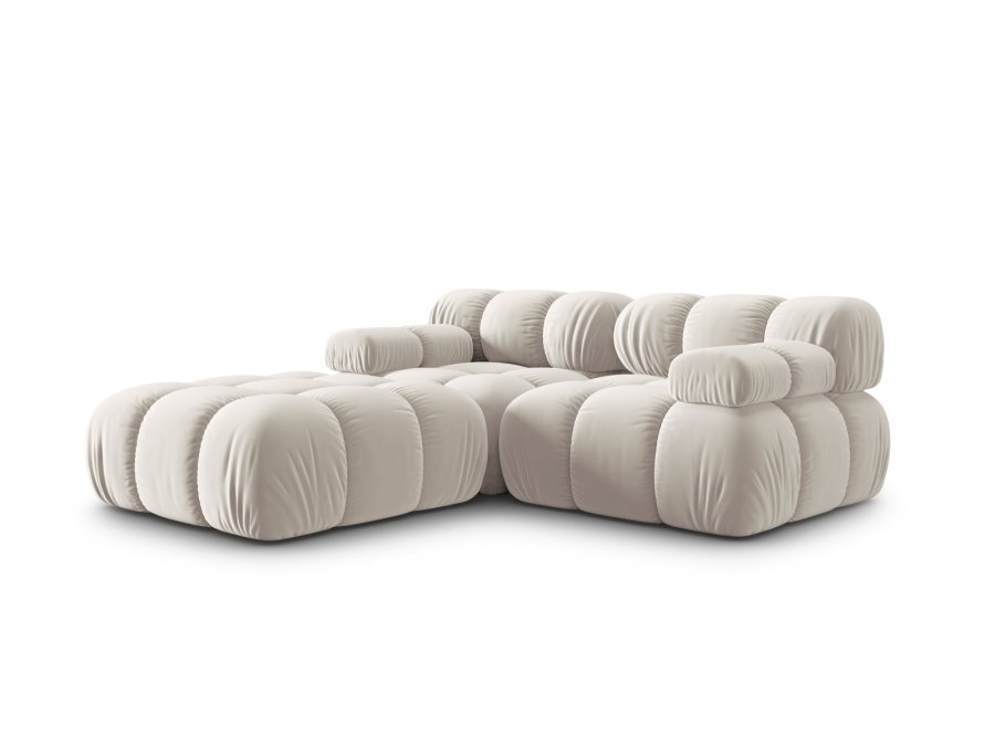 MICADONI Bellis Modul sofa, 3 sder - beige fljl og sort plastik