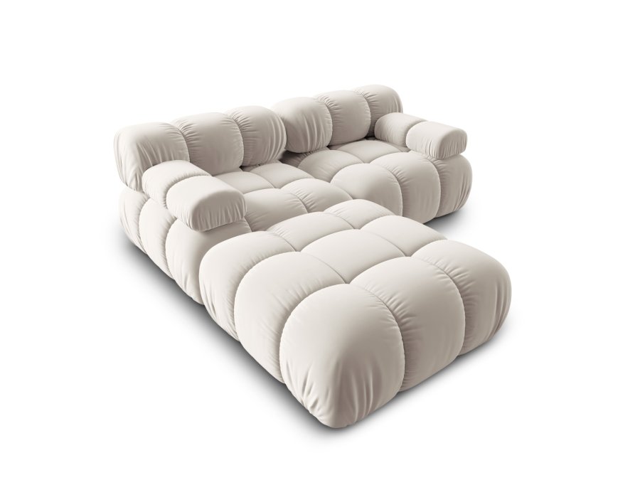 MICADONI Bellis Modul sofa, 3 sder - beige fljl og sort plastik