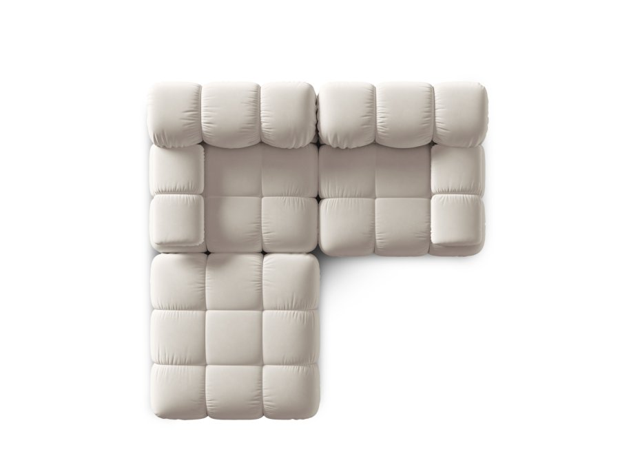 MICADONI Bellis Modul sofa, 3 sder - beige fljl og sort plastik