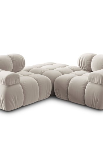 MICADONI Bellis Modul sofa, 3 sder - beige fljl og sort plastik