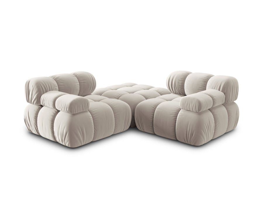 MICADONI Bellis Modul sofa, 3 sder - beige fljl og sort plastik