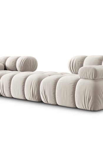 MICADONI Bellis Modul sofa, 3 sder - beige fljl og sort plastik