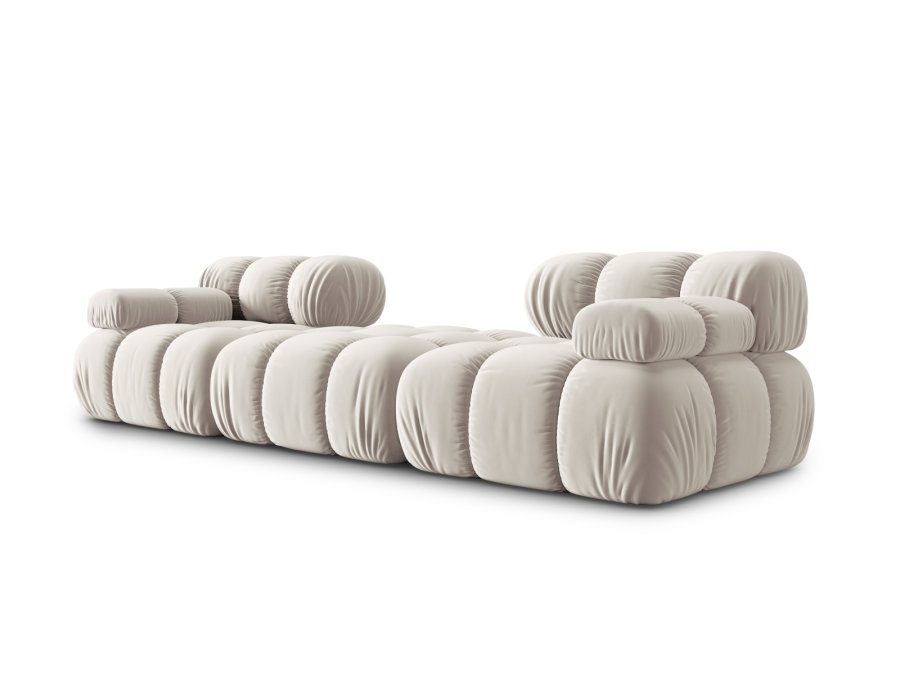 MICADONI Bellis Modul sofa, 3 sder - beige fljl og sort plastik