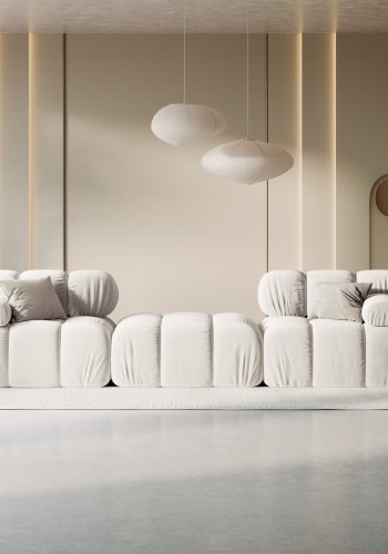 MICADONI Bellis Modul sofa, 3 sder - beige fljl og sort plastik