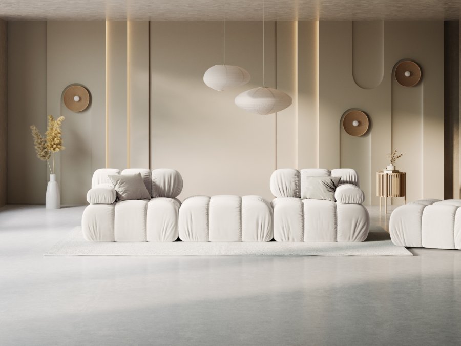 MICADONI Bellis Modul sofa, 3 sder - beige fljl og sort plastik
