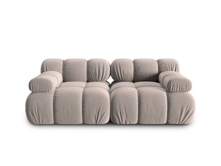 MICADONI Bellis Modul sofa, 2 sder - beige fljl og sort plastik