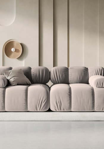 MICADONI Bellis Modul sofa, 2 sder - beige fljl og sort plastik