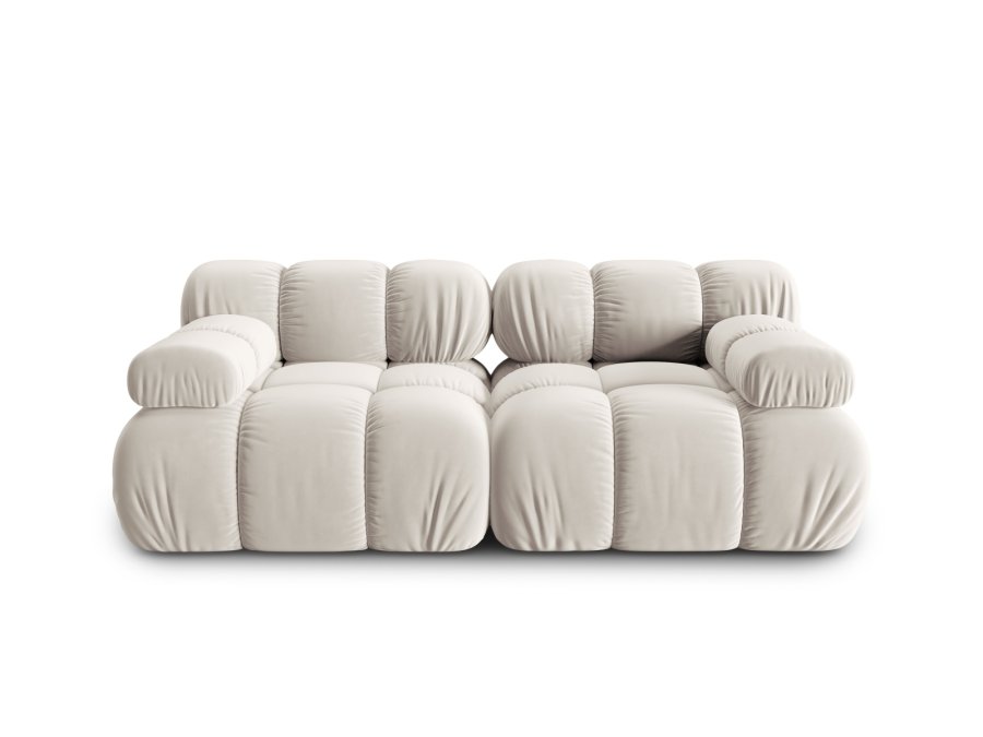 MICADONI Bellis Modul sofa, 2 sder - beige fljl og sort plastik