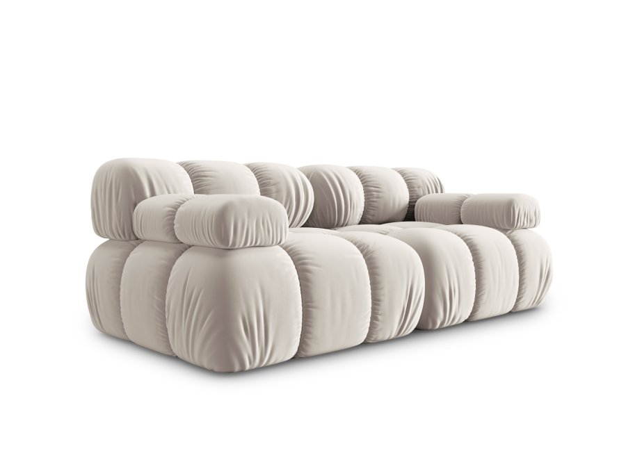 MICADONI Bellis Modul sofa, 2 sder - beige fljl og sort plastik