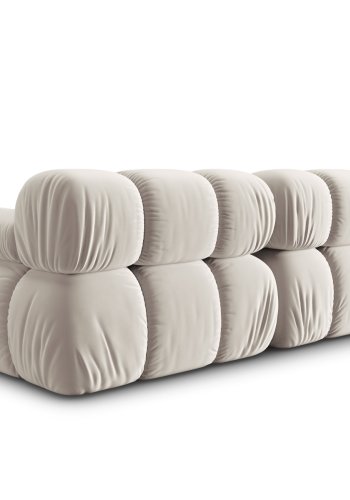 MICADONI Bellis Modul sofa, 2 sder - beige fljl og sort plastik