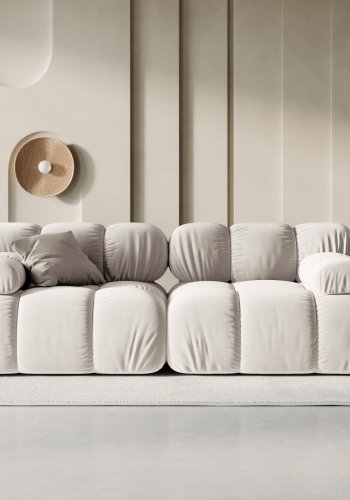 MICADONI Bellis Modul sofa, 2 sder - beige fljl og sort plastik