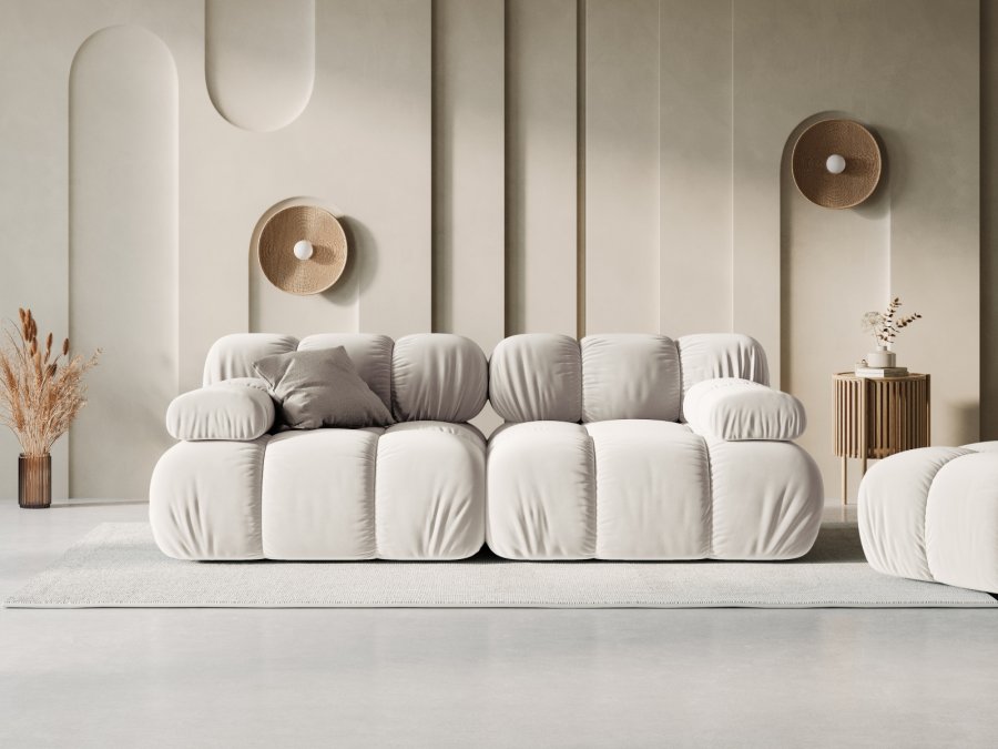 MICADONI Bellis Modul sofa, 2 sder - beige fljl og sort plastik