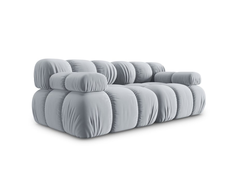 MICADONI Bellis Modul sofa, 2 sder - bl fljl og sort plastik