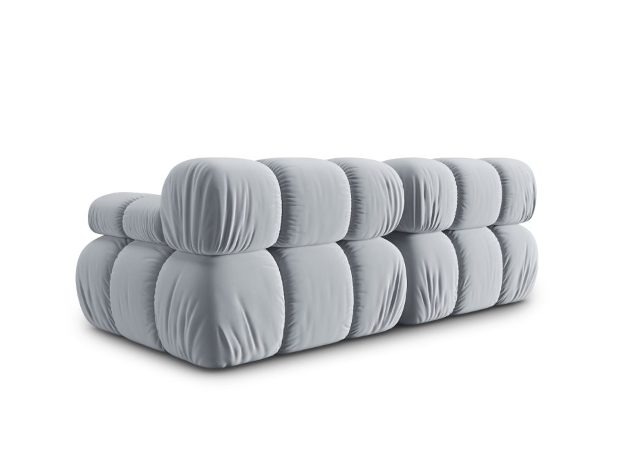 MICADONI Bellis Modul sofa, 2 sder - bl fljl og sort plastik