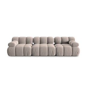 MICADONI Bellis Modul sofa, 3 sder - beige fljl og sort plastik
