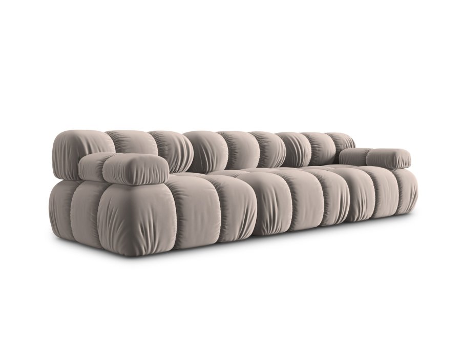 MICADONI Bellis Modul sofa, 3 sder - beige fljl og sort plastik