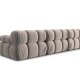 MICADONI Bellis Modul sofa, 3 sder - beige fljl og sort plastik