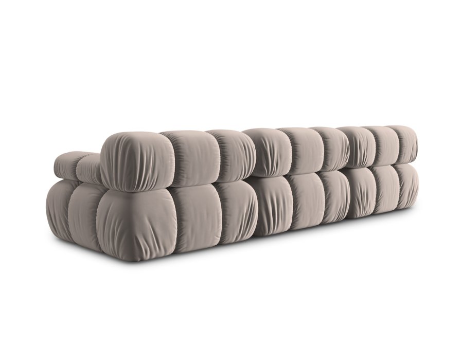 MICADONI Bellis Modul sofa, 3 sder - beige fljl og sort plastik