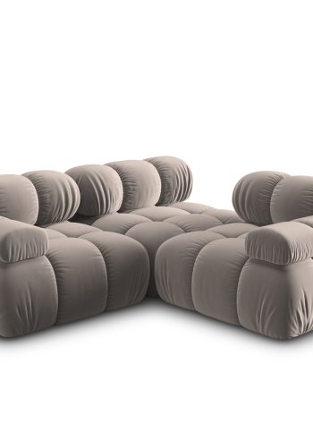 MICADONI Bellis Modul sofa, 3 sder - beige fljl og sort plastik