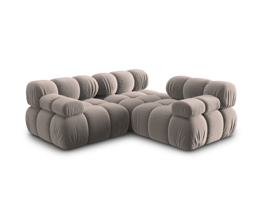 MICADONI Bellis Modul sofa, 3 sder - beige fljl og sort plastik