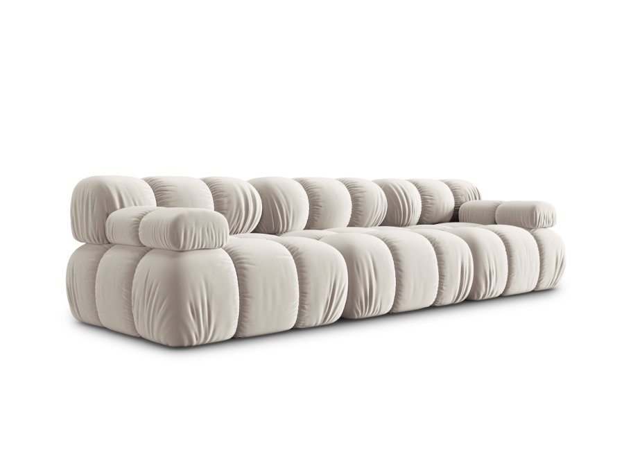 MICADONI Bellis Modul sofa, 3 sder - beige fljl og sort plastik