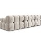 MICADONI Bellis Modul sofa, 3 sder - beige fljl og sort plastik