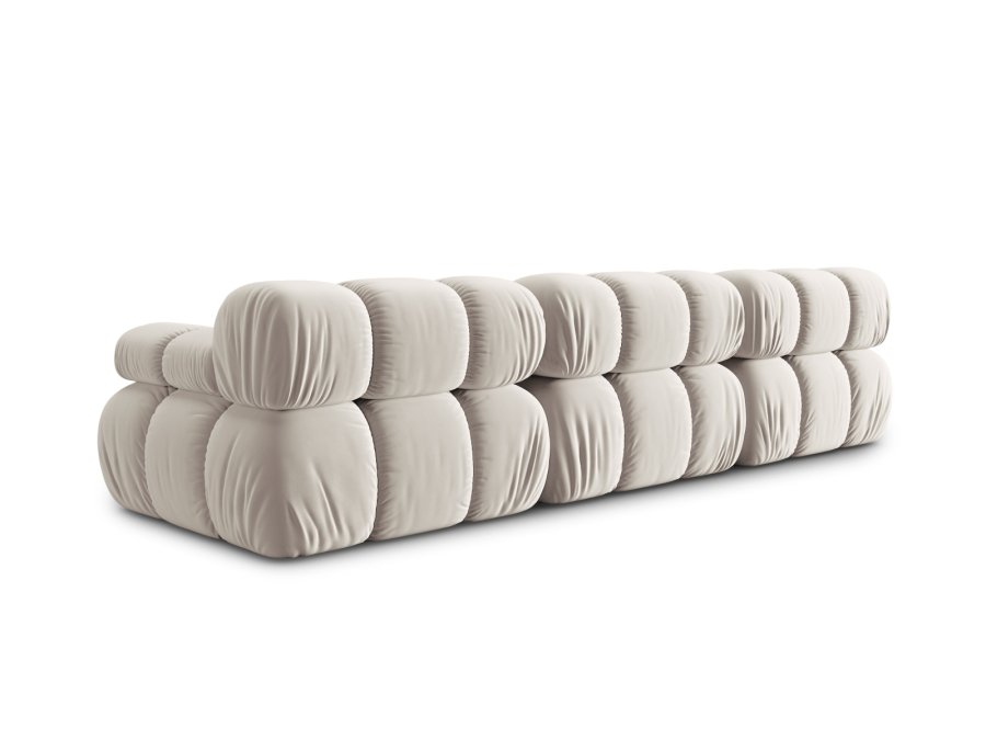MICADONI Bellis Modul sofa, 3 sder - beige fljl og sort plastik