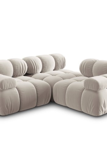 MICADONI Bellis Modul sofa, 3 sder - beige fljl og sort plastik