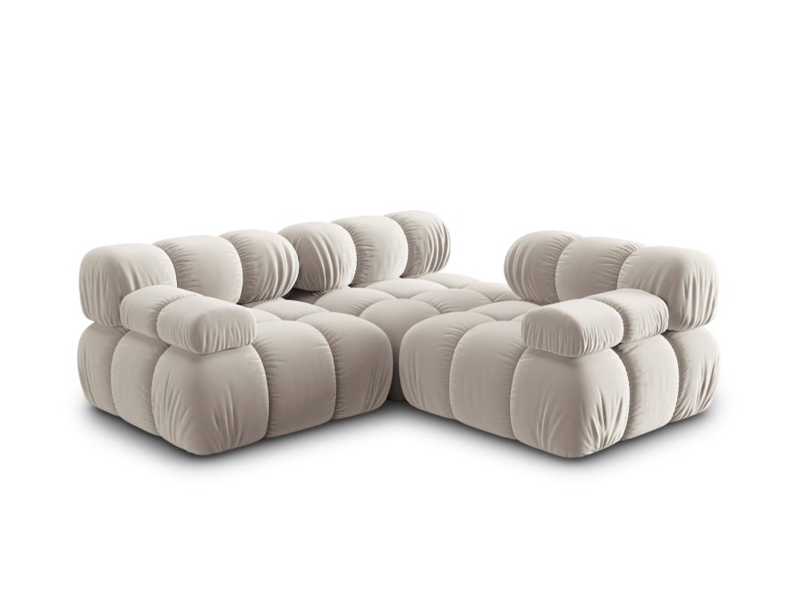 MICADONI Bellis Modul sofa, 3 sder - beige fljl og sort plastik