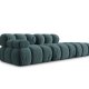 MICADONI Bellis Modul sofa, hjre, 4 sder - bl fljl og sort plastik