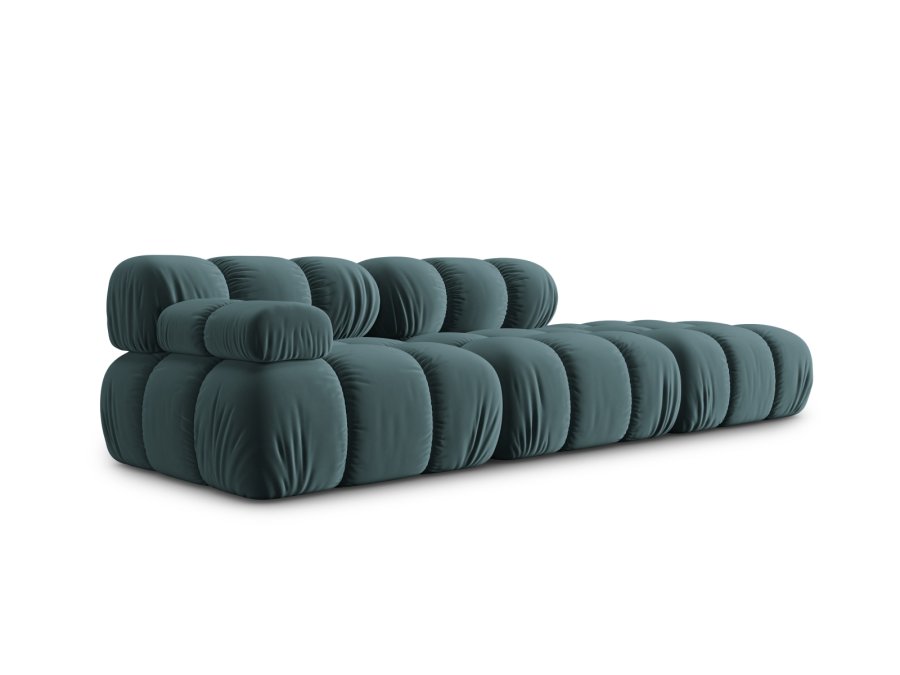 MICADONI Bellis Modul sofa, hjre, 4 sder - bl fljl og sort plastik