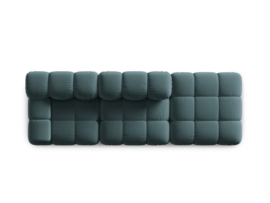 MICADONI Bellis Modul sofa, hjre, 4 sder - bl fljl og sort plastik
