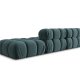 MICADONI Bellis Modul sofa, hjre, 4 sder - bl fljl og sort plastik
