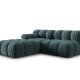 MICADONI Bellis Modul sofa, hjre, 4 sder - bl fljl og sort plastik