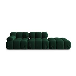 MICADONI Bellis Modul sofa, hjre, 4 sder - grn fljl og sort plastik