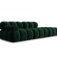 MICADONI Bellis Modul sofa, hjre, 4 sder - grn fljl og sort plastik