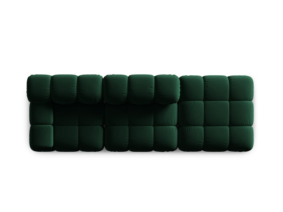 MICADONI Bellis Modul sofa, hjre, 4 sder - grn fljl og sort plastik