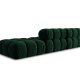 MICADONI Bellis Modul sofa, hjre, 4 sder - grn fljl og sort plastik