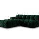 MICADONI Bellis Modul sofa, hjre, 4 sder - grn fljl og sort plastik