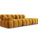 MICADONI Bellis Modul sofa, hjre, 4 sder - gul fljl og sort plastik