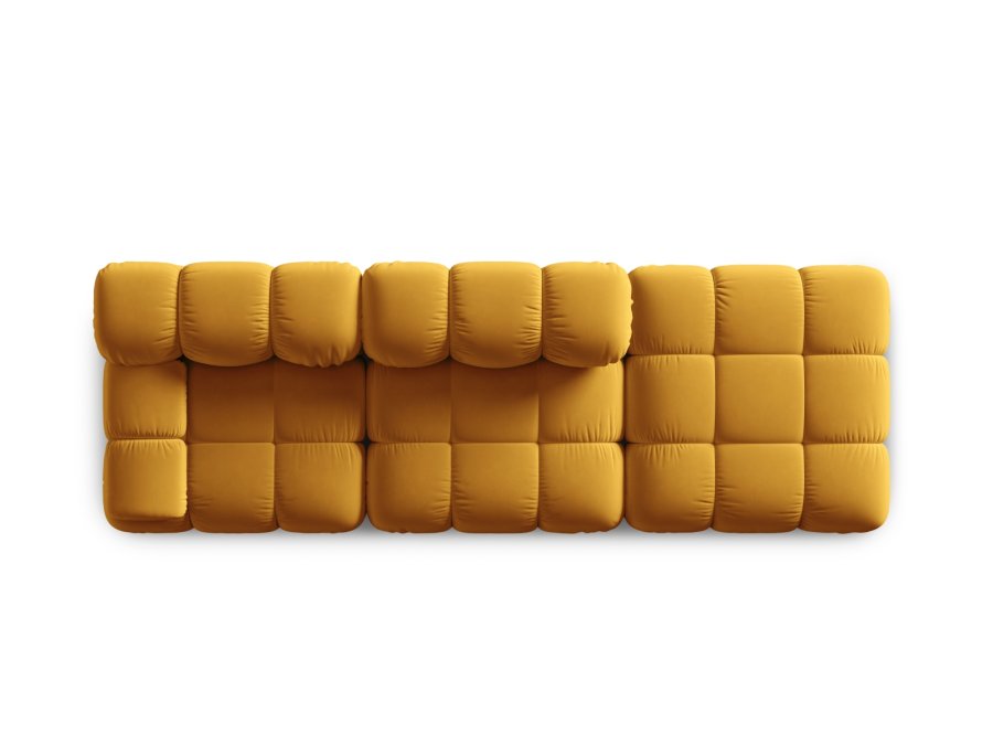 MICADONI Bellis Modul sofa, hjre, 4 sder - gul fljl og sort plastik
