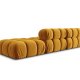 MICADONI Bellis Modul sofa, hjre, 4 sder - gul fljl og sort plastik