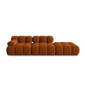 MICADONI Bellis Modul sofa, hjre, 4 sder - orange fljl og sort plastik