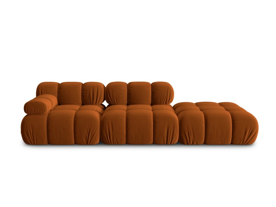 MICADONI Bellis Modul sofa, hjre, 4 sder - orange fljl og sort plastik