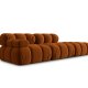MICADONI Bellis Modul sofa, hjre, 4 sder - orange fljl og sort plastik