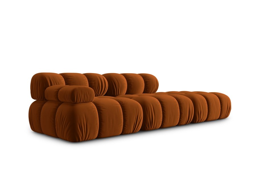MICADONI Bellis Modul sofa, hjre, 4 sder - orange fljl og sort plastik