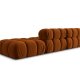 MICADONI Bellis Modul sofa, hjre, 4 sder - orange fljl og sort plastik
