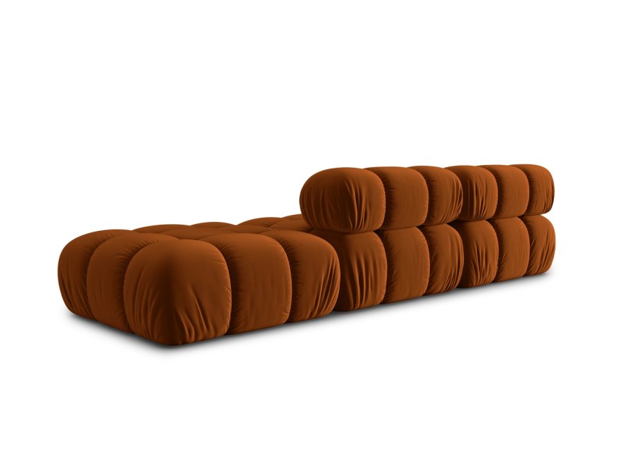 MICADONI Bellis Modul sofa, hjre, 4 sder - orange fljl og sort plastik
