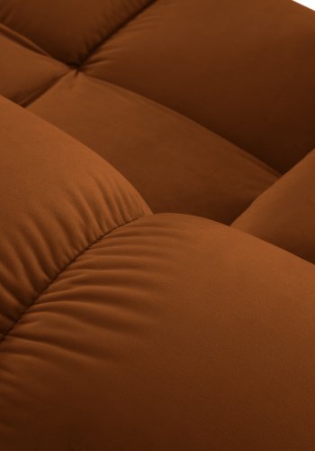 MICADONI Bellis Modul sofa, hjre, 4 sder - orange fljl og sort plastik