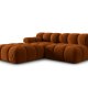 MICADONI Bellis Modul sofa, hjre, 4 sder - orange fljl og sort plastik